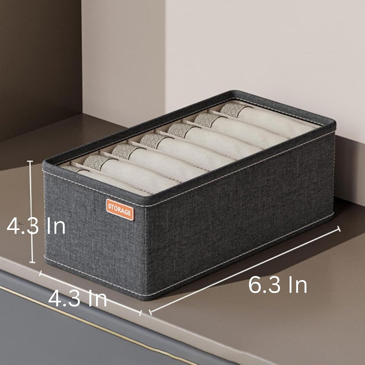 Sock and Underwear Drawer Organizer Set – 3 Pack Foldable Fabric Closet Storage Bins for Dresser Drawers, Holds 20 Socks and 14 Underwear, Drawer Dividers for Closet, Bedroom, Nursery