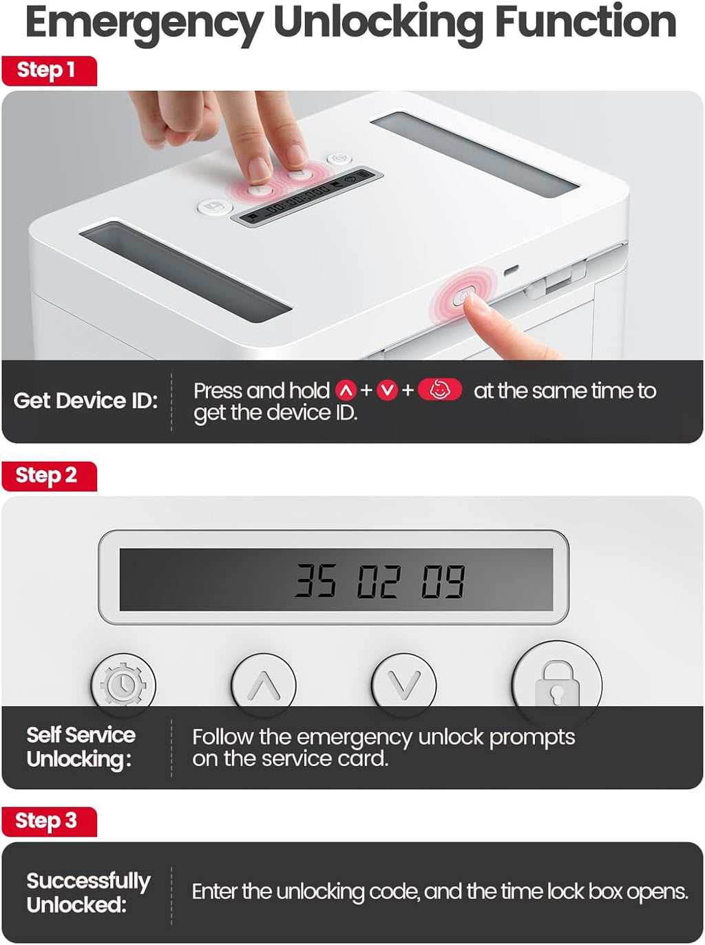 Metal Time Lock Box, Phone Lock Box with Timer for Focus & Wellness