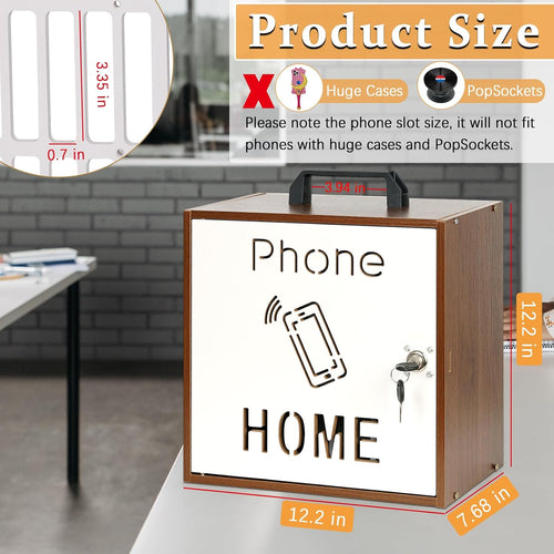 33 Slots Cell Phone Holder Classroom, Wooden Phone Lock Box