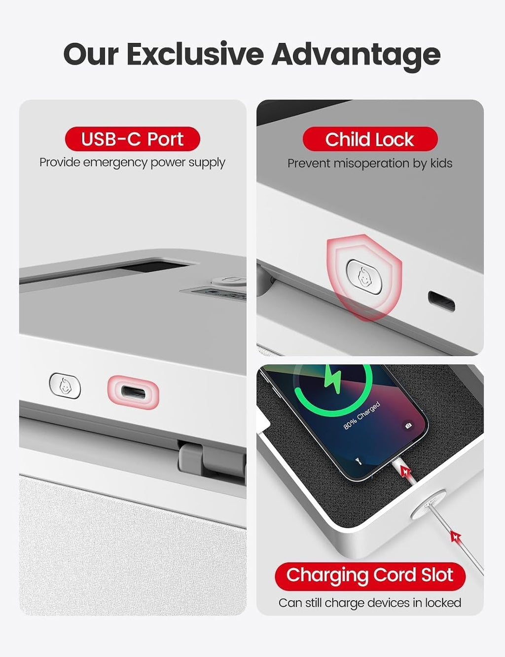 Metal Time Lock Box, Phone Lock Box with Timer for Focus & Wellness