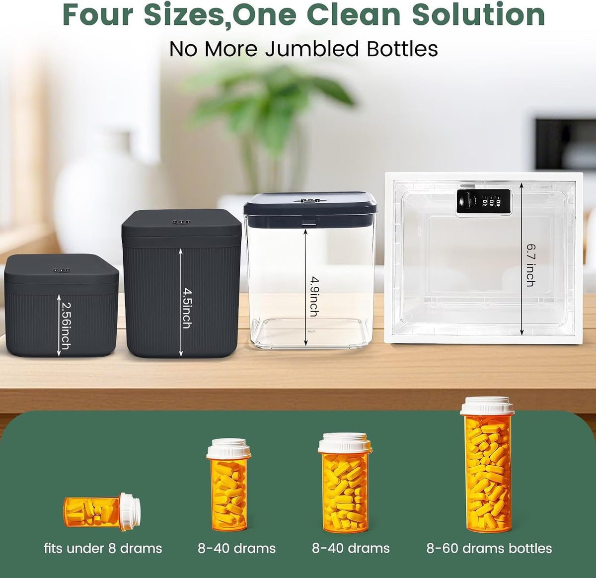 Small Lock Box,Lockable Storage Box with Combination Code for Medication Safe, Medicine Lock Box for Pills/First Aid Kits/Food/Snack Phone Jail,Locked Container for Home/Fridge/Office (Gray)